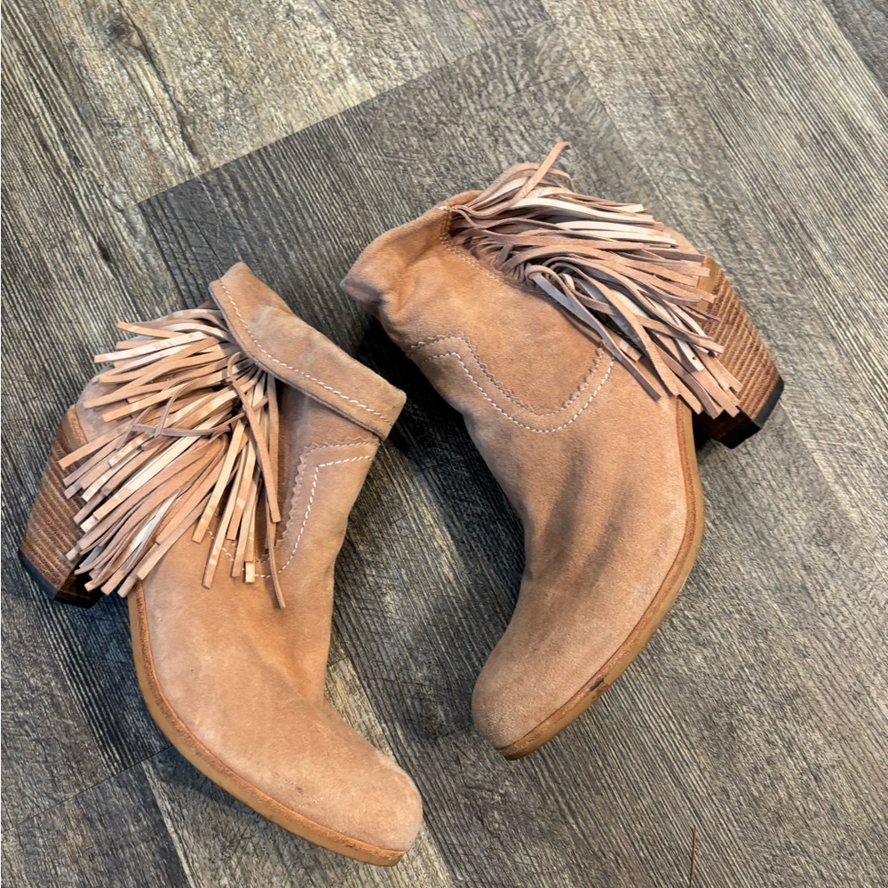 Sam Edelman Fringe Suede Ankle Boots 7.5 sale